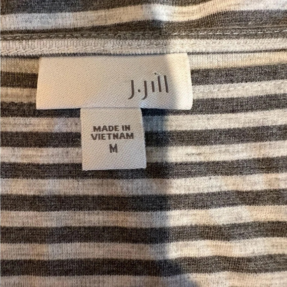 J Jill Size Medium Striped grey &‎ white Boat Neck Dress - Picture 6 of 6